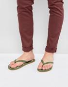 Bershka Flip Flops In Khaki Camo - Multi