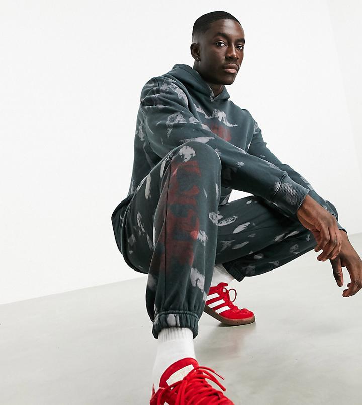 Topman Exclusive @ Asos Co-ord Marble Print Sweatpants In Black