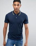 Produkt Polo Shirt With Twin Tip Collar - Navy