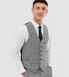 Heart & Dagger Skinny Fit Suit Vest In Gingham-multi
