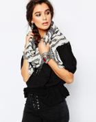Pieces Oversized Trim Detail Fringe Scarf