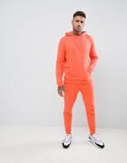 Asos Design Tracksuit Hoodie / Skinny Joggers In Orange - Orange