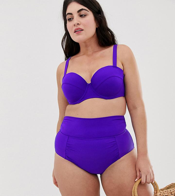 Lost Ink Plus Size Bikini Bottoms-blue