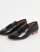 Schuh Ryan Tassel Loafers In Black Leather