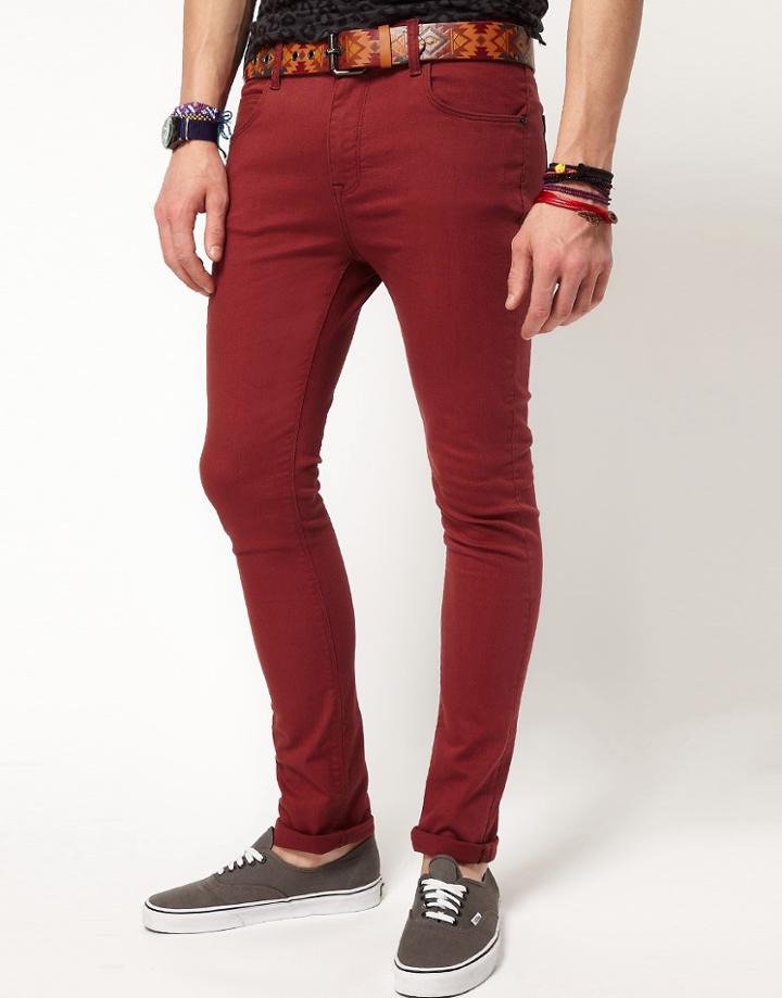 Asos Super Skinny Jeans In Rust