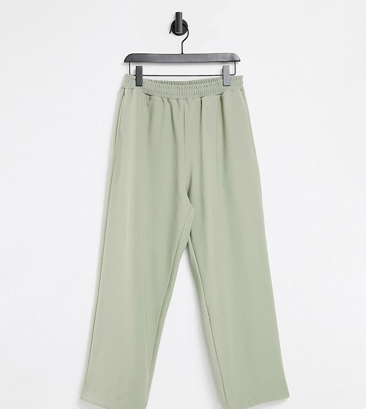 Collusion Unisex 90's Dad Wide Leg Sweatpants In Rib Fabric In Stone - Part Of A Set-neutral