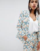 Asos Design Tailored Jacquard Wisteria Floral Blazer Two-piece-multi