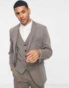 Selected Homme Slim Suit Jacket In Brown