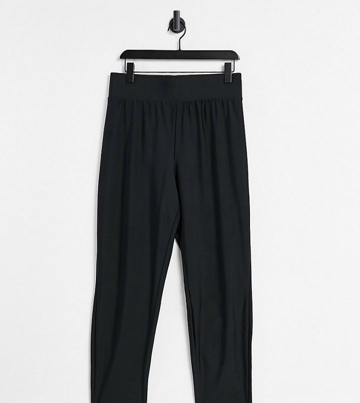 Asos Design Curve Legging With High Waist In Matte Sheen In Black