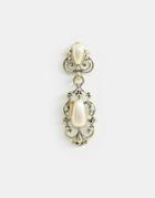 Asos Design Statement Party Earring With Faux Pearls In Gold Tone