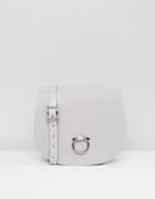 Leather Satchel Company Bull Ring Saddle Bag In Oily Slate - Gray