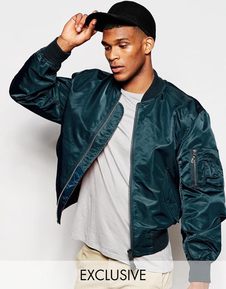 Reclaimed Vintage Ma1 Bomber Jacket - Blue