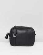 Made Leather Crossbody Bag With Tassel Detail - Black