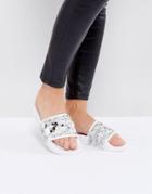 Truffle Collection Sequin Slide - White