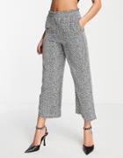 Whistles High Waist Straight Leg Pants In Leopard Print-black