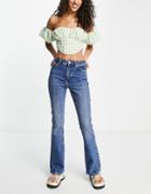 New Look Flare Jeans In Mid Blue-blues