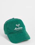 Abercrombie & Fitch Cap With Manhattan Tennis Print In Green