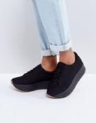Vagabond Casey Black Flatform Sneakers - Black