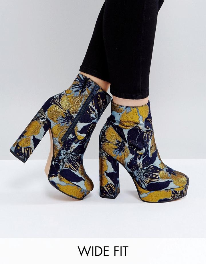Asos Escape Wide Fit Platform Boots - Multi