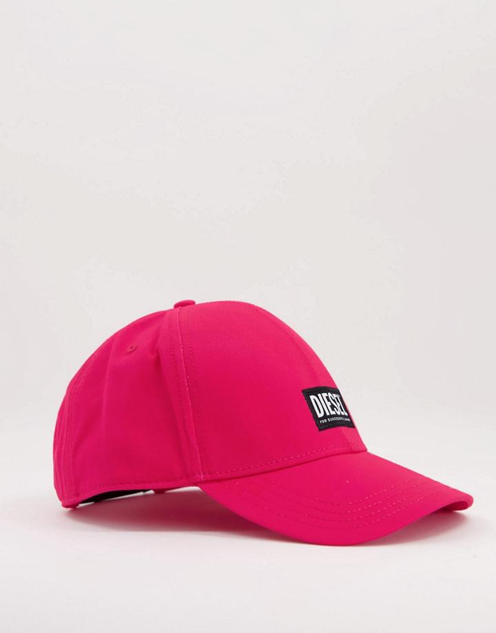 Diesel Core Logo Cap In Pink-red