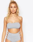 Billabong Jersey Bandeau Bikini Top - Light Heather