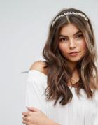 New Look Flower Detail Headband - Silver