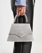 True Decadence Rhinestone Drench Mini Grab Bag In Silver