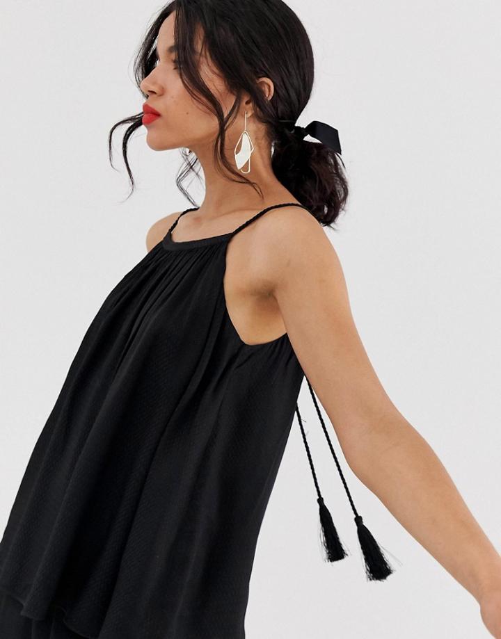 & Other Stories Cami Blouse In Black - Black