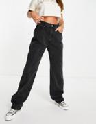 Cotton: On Relaxed Straight Leg Jeans In Black