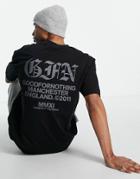 Good For Nothing Oversized T-shirt In Black With Chest And Back Gothic Print