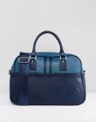 Pretty Green Faux Leather Logo Gym Bag - Navy