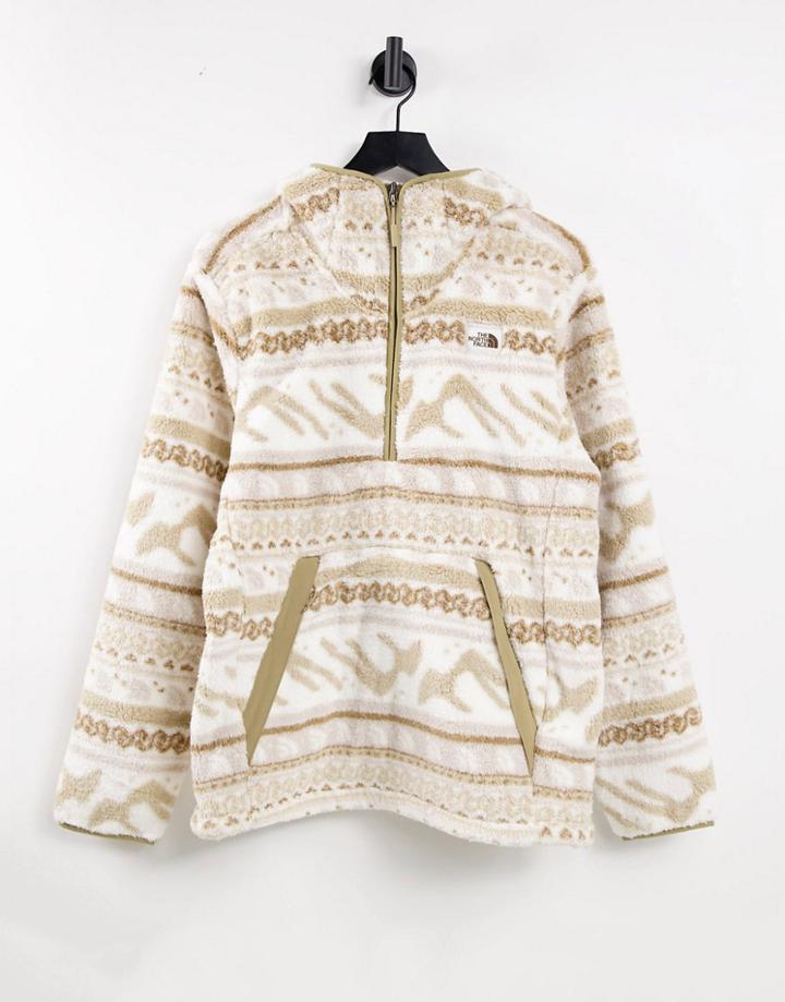 The North Face Campshire Printed Hoodie In Cream-white