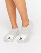 New Look Holidays Polar Bear Slipper Boot - Gray