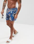 Ted Baker Elms Swim Shorts With Parrot Print - Navy