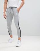 Rose London Logo Skinny Joggers With Side Stripe - Gray