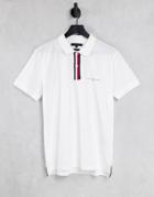 Tommy Hilfiger Global Stripe Placket Regular Fit Polo In White