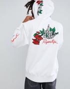 Ripndip Hoodie With Dead Rose Back Print In White - White