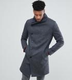 Religion Tall Coat With Asymmetric Buttons - Gray