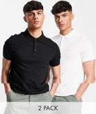 Asos Design 2 Pack Polo In Multi