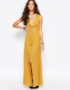 Wyldr Bow Front Maxi Dress - Yellow