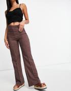 Asos Design Tailored Loose Slim Flare Pant In Brown