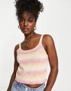 Urban Bliss Knit Cami Top In Orange Ombre - Part Of A Set-multi