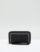 Yoki Fashion Black Purse With Pearl Embellishment - Black