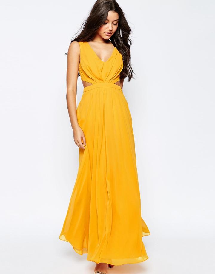 Asos Side Cut Out Maxi Dress - Soft Mint
