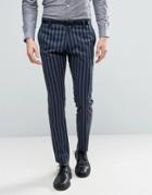 Selected Homme Skinny Stripe Suit Pants - Navy