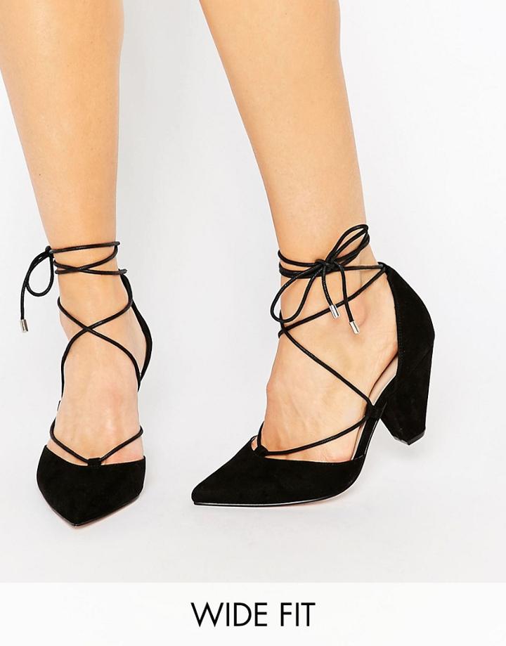 Asos Sinead Wide Fit Lace Up Heels - Black