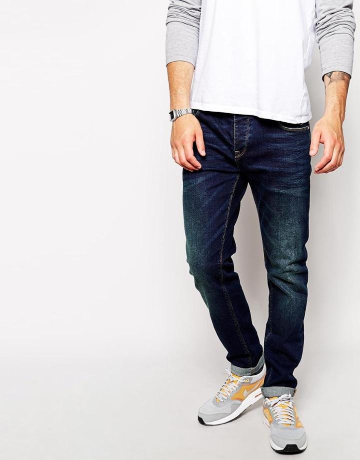 Asos Stretch Slim Jeans In Dark Wash