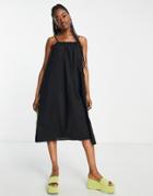 Lola May Trapeze Cami Strap Dress In Black