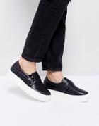 Lost Ink Black Barbell Flatform Sneakers - Black
