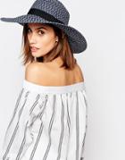 Warehouse Textured Floppy Hat - Blue